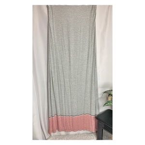 Sophie Max Gray And Pink Striped Maxi Skirt- Med.